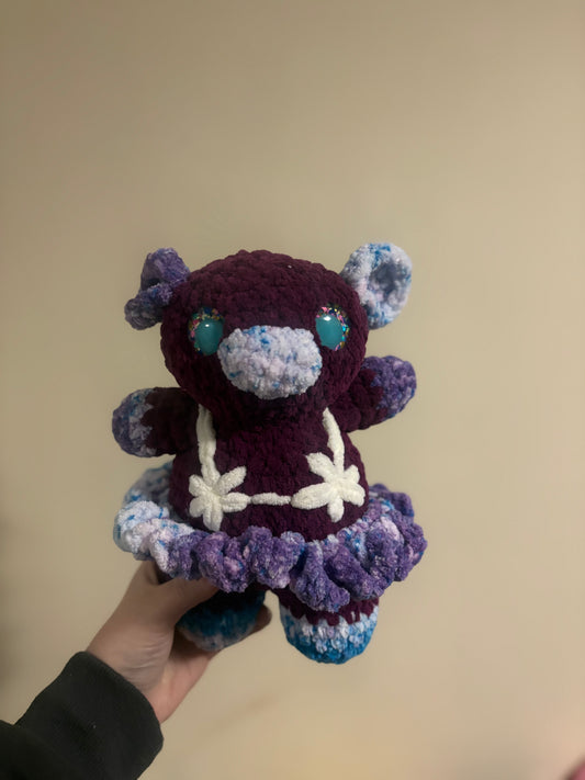 Flower cow in tutu - purple/blue