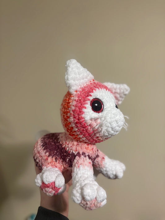 Sitting kitten - pink/purple