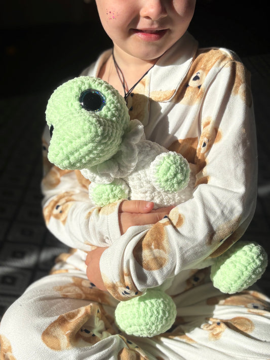 Dino Snuggler Crochet Pattern (PDF) – Cute Amigurumi Dinosaur Plushie