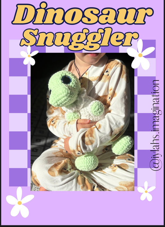 Dino Snuggler Crochet Pattern (PDF) – Cute Amigurumi Dinosaur Plushie