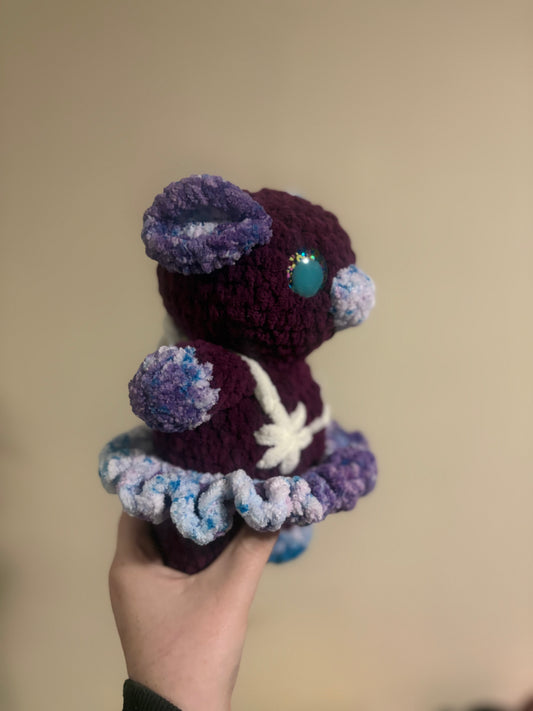 Flower cow in tutu - purple/blue