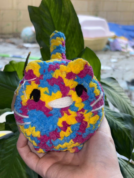 Loaf cat - purple/yellow