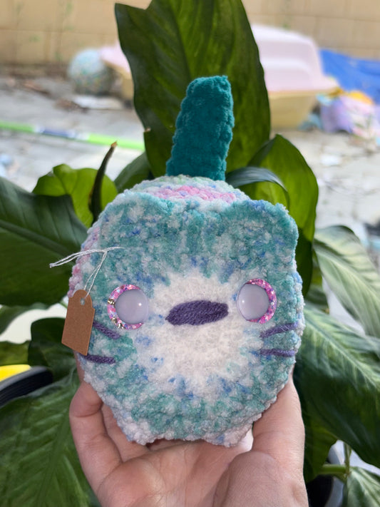 Loaf cat - teal/pink